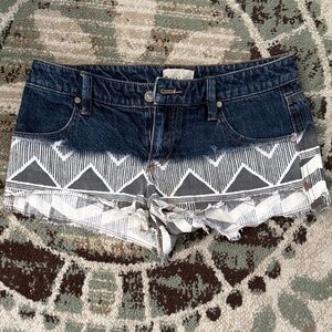 Roxy Blue and White Ombre Jean Shorts